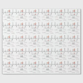 Grappig Ho Ho Ho hartslag | Rendier Santa Hat Cadeaupapier (Vlak)