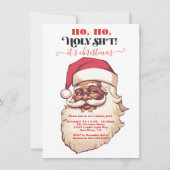 Grappig Ho Ho Ho Ho Heilige Afro-Amerikaanse Kerst Kaart (Voorkant)