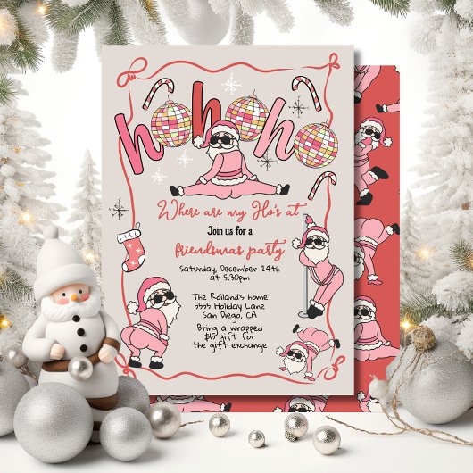 Grappig Ho Ho Ho Ho's Vriendjes Volwassen Kerstfee Kaart