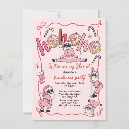 Grappig Ho Ho Ho Ho's Vriendjes Volwassen Kerstfee Kaart (Voorkant)