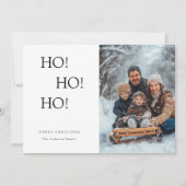 Grappig Ho Ho Ho Kerst Familiefoto Feestdagenkaart (Voorkant)