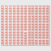 Grappig Ho Ho Ho Kerstmis Sinterklaas tekst rood Cadeaupapier (Vlak)