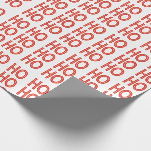 Grappig Ho Ho Ho Kerstmis Sinterklaas tekst rood Cadeaupapier (Hoek)