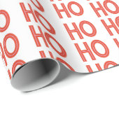 Grappig Ho Ho Ho Kerstmis Sinterklaas tekst rood Cadeaupapier (Rol Hoek)