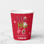 Grappig HO HO HO Retro Kerst Vakantie Papier Cups Papieren Bekers (Achterkant)