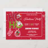 Grappig HO HO HO Retro Kerstfeest Uitnodiging (Voorkant)