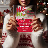 Grappig HO HO HO Retro Kerstfeest Uitnodiging