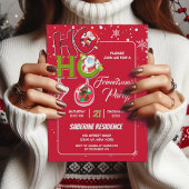 Grappig HO HO HO Retro Kerstfeest Uitnodiging