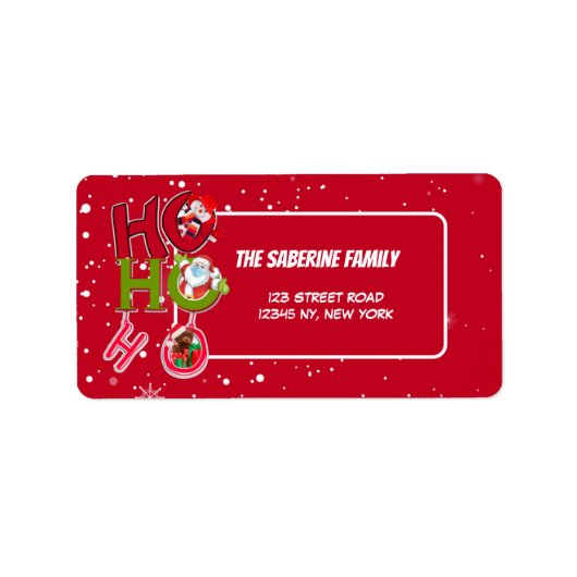 Grappig HO HO HO Retro Kerstvakantie Adres Etiket (Voorkant)
