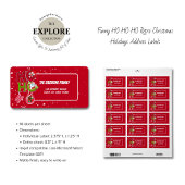 Grappig HO HO HO Retro Kerstvakantie Adres Etiket