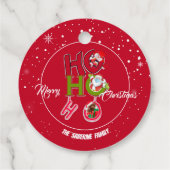 Grappig HO HO HO Retro Kerstvakantie Bedankjes Labels (Achterkant)