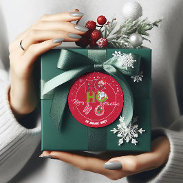 Grappig HO HO HO Retro Kerstvakantie Ronde Sticker