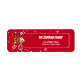 Grappig HO HO HO Retro Kerstvakantie Terug Etiket (Voorkant)