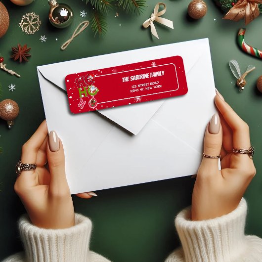 Grappig HO HO HO Retro Kerstvakantie Terug Etiket