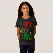Grappig Ho Ho Ho Santa Belly Rendier Kerstboom T-shirt (Voorkant volledig)