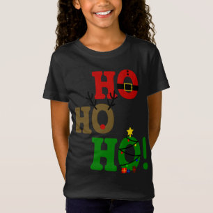 Grappig Ho Ho Ho Santa Belly Rendier Kerstboom T-shirt