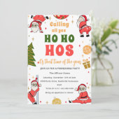 Grappig Ho Ho Ho Vriendjes Kerstfeest Kaart (Staand voorkant)