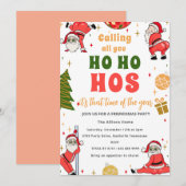 Grappig Ho Ho Ho Vriendjes Kerstfeest Kaart (Voorkant / Achterkant)