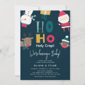 Grappig 'Ho Ho Holy Crap' Kerst Baby shower Kaart (Voorkant)
