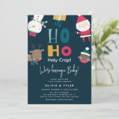 Grappig 'Ho Ho Holy Crap' Kerst Baby shower Kaart (Staand voorkant)