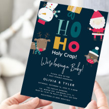 Grappig 'Ho Ho Holy Crap' Kerst Baby shower