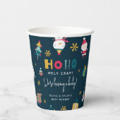 Grappig 'Ho Ho Holy Crap' Kerst Baby shower Papieren Bekers (Achterkant)