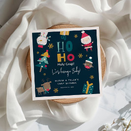 Grappig 'Ho Ho Holy Crap' Kerst Baby shower Servet