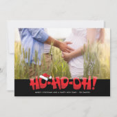 Grappig Ho Ho Oh, we verwachten Kerstmis. Feestdagenkaart (Voorkant)