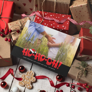 Grappig Ho Ho Oh, we verwachten Kerstmis. Feestdagenkaart