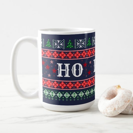 Grappig HO NO Christmas Curmudgeon's Koffiemok (Met donut)