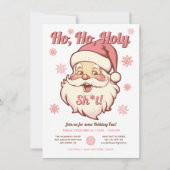 Grappig ho retro kerstfeest feestdagenkaart (Voorkant)