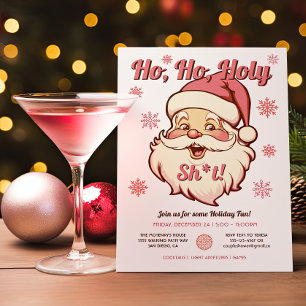 Grappig ho retro kerstfeest feestdagenkaart