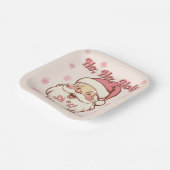 Grappig ho retro kerstfeest papieren bordje (Gebogen)