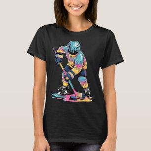 Grappig Hockey Ijsje Drip Jongens Jeugd Hockey Spe T-shirt