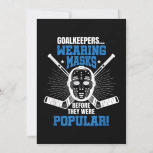 Grappig Hockey Keeper Masker Punt IjsHockey Feestdagenkaart