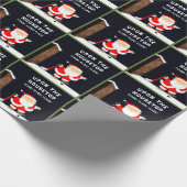 Grappig Hockey Kerstmis Cadeaupapier (Hoek)