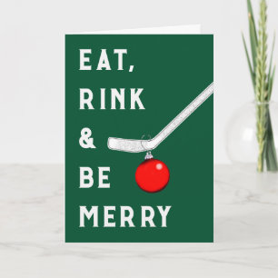 Grappig Hockey Kerstmis Feestdagen Kaart