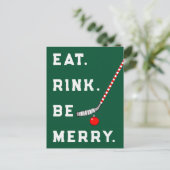 Grappig Hockey Kerstmis Feestdagenkaart (Staand voorkant)