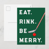 Grappig Hockey Kerstmis Feestdagenkaart (Voorkant / Achterkant)