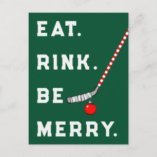 Grappig Hockey Kerstmis Feestdagenkaart