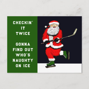 Grappig Hockey Kerstmis Feestdagenkaart