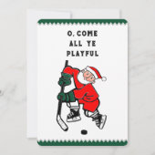 Grappig Hockey Kerstmis Feestdagenkaart (Voorkant)