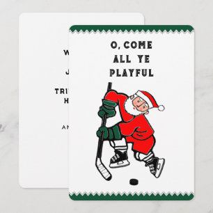 Grappig Hockey Kerstmis Feestdagenkaart