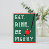 Grappig Hockey Kerstmis Feestdagenkaart (Staand voorkant)