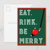 Grappig Hockey Kerstmis Feestdagenkaart (Voorkant / Achterkant)