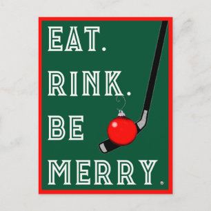 Grappig Hockey Kerstmis Feestdagenkaart