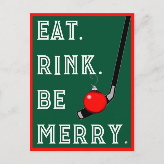Grappig Hockey Kerstmis Feestdagenkaart (Voorkant)