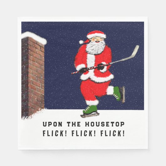 Grappig Hockey Kerstmis Servet (Voorkant)