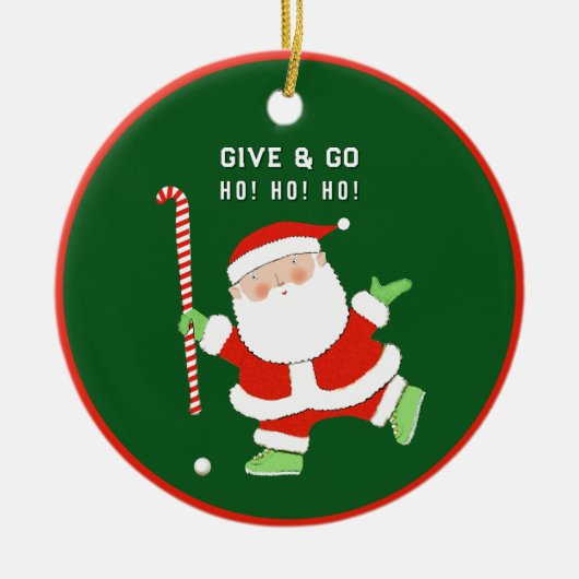 Grappig Hockeyveld Keramisch Ornament (Voorkant)