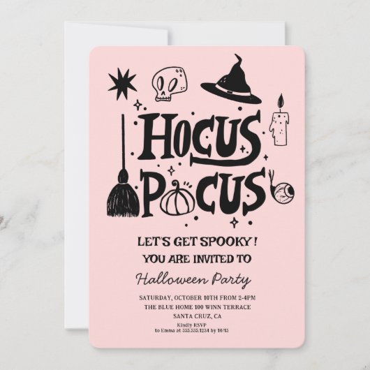 Grappig Hocus Pocus Witch Halloween Kostuumfeest Kaart (Voorkant)